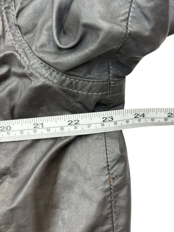 SENZA BRAND GIACCA IN PELLE CLASSIC UTILITY CHARCOAL UOMO PRE OWNED L