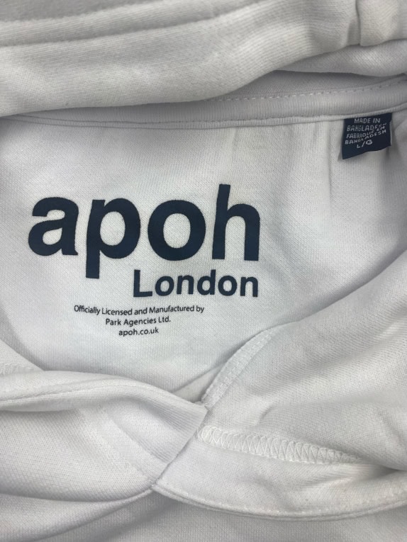 APOH LONDON Φούτερ με Κουκούλα "Michelangelo" Streetwear Print Λευκό Unisex Large