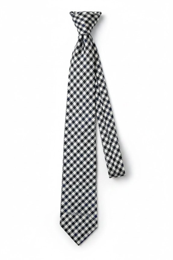 AQUASCUTUM TIE CLASSIC CHECK BLUE BLACK CREAM MEN PRE OWNED