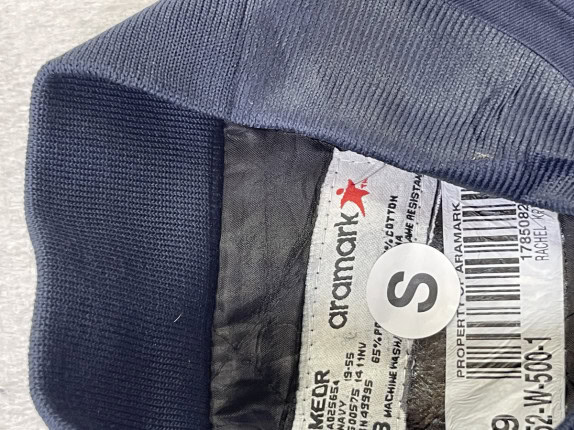 ARAMARK BOMBER JACKET WORKWEAR BLU NAVY UOMO PRE OWNED S