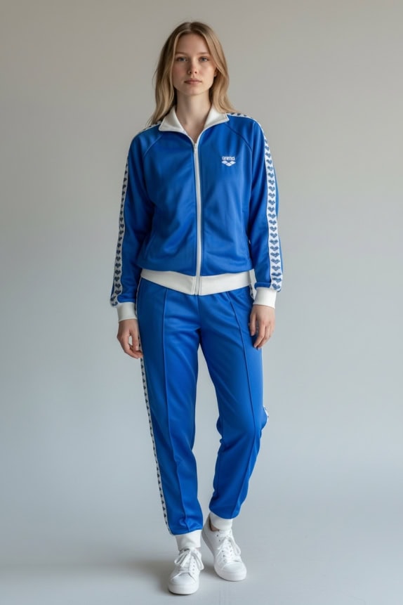 ARENA Tuta set vintage con logo blu/bianco unisex L