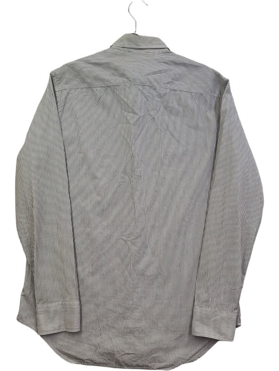 ARMANI COLLEZIONI CAMICIA CLASSICA RIGATA NERO BIANCO UOMO PRE OWNED L