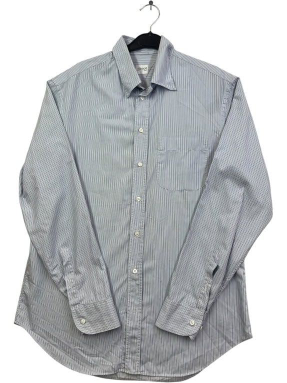 ARMANI COLLEZIONI ΠΟΥΚΑΜΙΣΟ ΡΙΓΕ ΜΠΛΕ ΑΝΤΡΙΚΟ L pre-owned