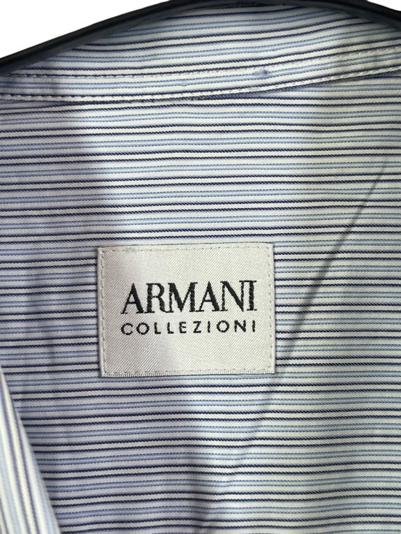 ARMANI COLLEZIONI ΠΟΥΚΑΜΙΣΟ ΡΙΓΕ ΜΠΛΕ ΑΝΤΡΙΚΟ L pre-owned