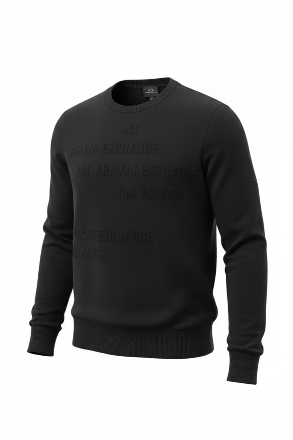 ARMANI EXCHANGE CREWNECK ΦΟΥΤΕΡ MINIMAL ΜΑΥΡΟ ΑΝΤΡΙΚΟ PRE OWNED S