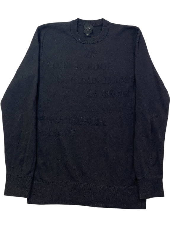 ARMANI EXCHANGE FELPA GIROCOLLO MINIMAL NERA UOMO PRE OWNED S