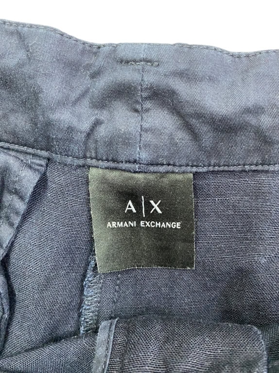 ARMANI EXCHANGE ΠΑΝΤΕΛΟΝΙ CHINO CASUAL ΜΕ ΜΕΤΑΛΛΙΚΟ LOGO ΜΠΛΕ ΣΚΟΥΡΟ ΓΥΝΑΙΚΕΙΟ M