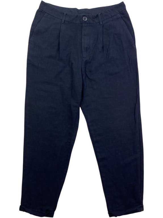 ARMANI EXCHANGE ΠΑΝΤΕΛΟΝΙ CHINO CASUAL ΜΕ ΜΕΤΑΛΛΙΚΟ LOGO ΜΠΛΕ ΣΚΟΥΡΟ ΓΥΝΑΙΚΕΙΟ M