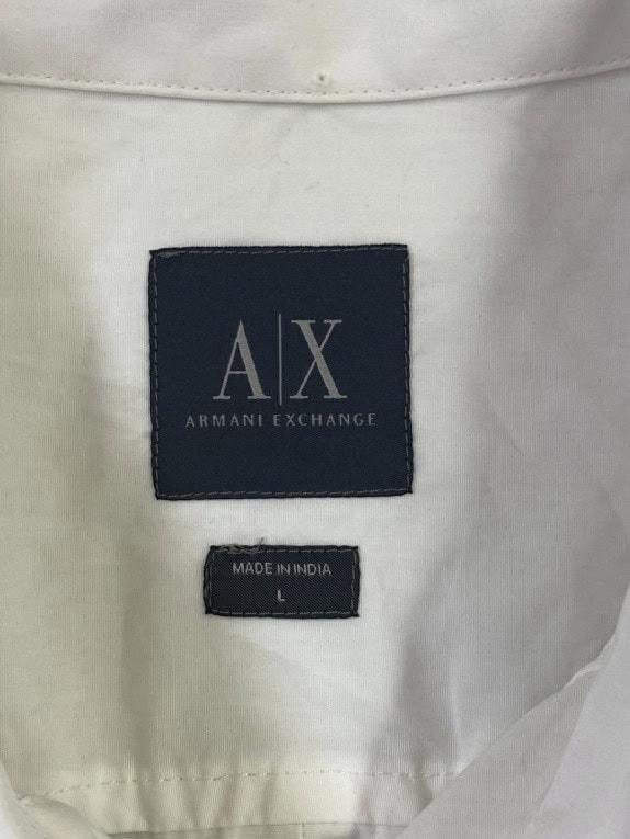 ARMANI EXCHANGE CAMICIA PLISSE BIANCA UOMO PRE OWNED L