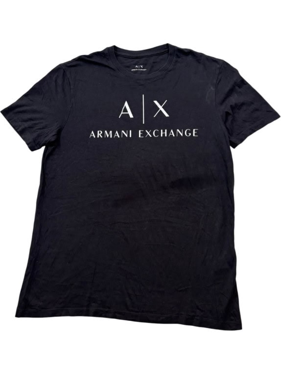 ARMANI EXCHANGE T SHIRT MINIMAL ΜΑΥΡΟ ΑΝΤΡΙΚΟ PRE OWNED L