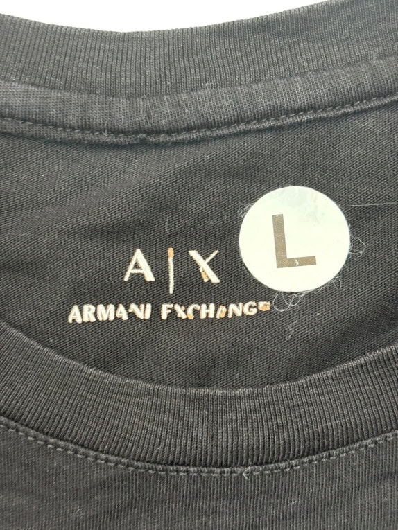 ARMANI EXCHANGE T SHIRT MINIMAL ΜΑΥΡΟ ΑΝΤΡΙΚΟ PRE OWNED L
