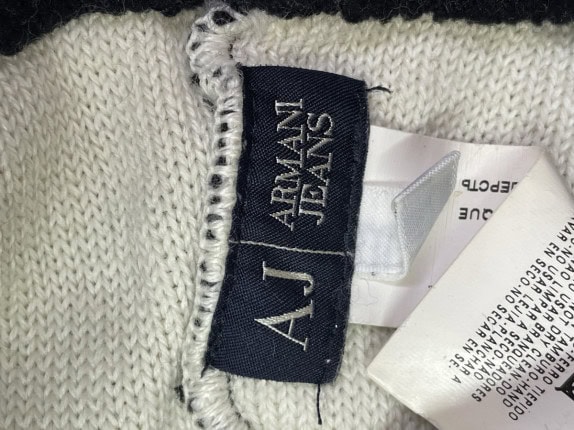 ARMANI JEANS BEANIE GRIGIO NERO UNISEX PRE OWNED
