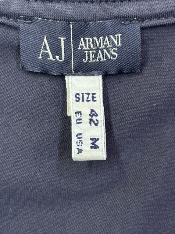 ARMANI JEANS GRAPHIC TEE NAVY WOMEN PRE OWNED M