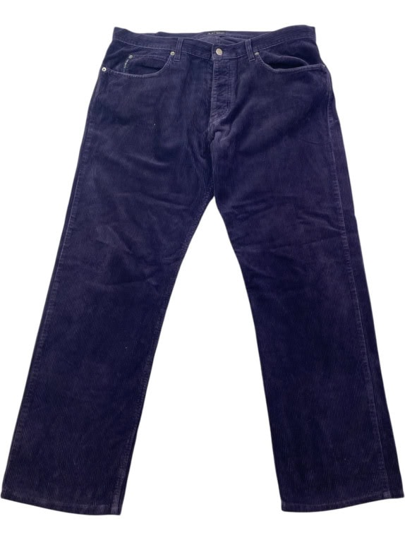 ARMANI JEANS PANTALONI IN VELLUTO A COSTE CLASSIC NAVY UOMO PRE OWNED XXL