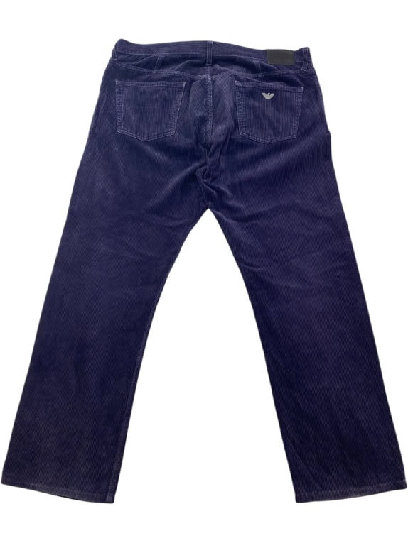 ARMANI JEANS PANTALONI IN VELLUTO A COSTE CLASSIC NAVY UOMO PRE OWNED XXL