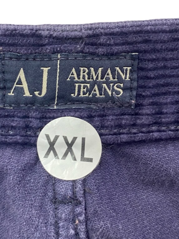 ARMANI JEANS PANTALONI IN VELLUTO A COSTE CLASSIC NAVY UOMO PRE OWNED XXL