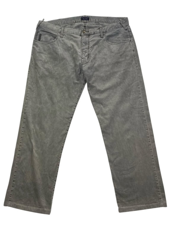 Armani Jeans Παντελόνι Casual Βελουτέ με Λογότυπο Γκρι Ανδρικό XL