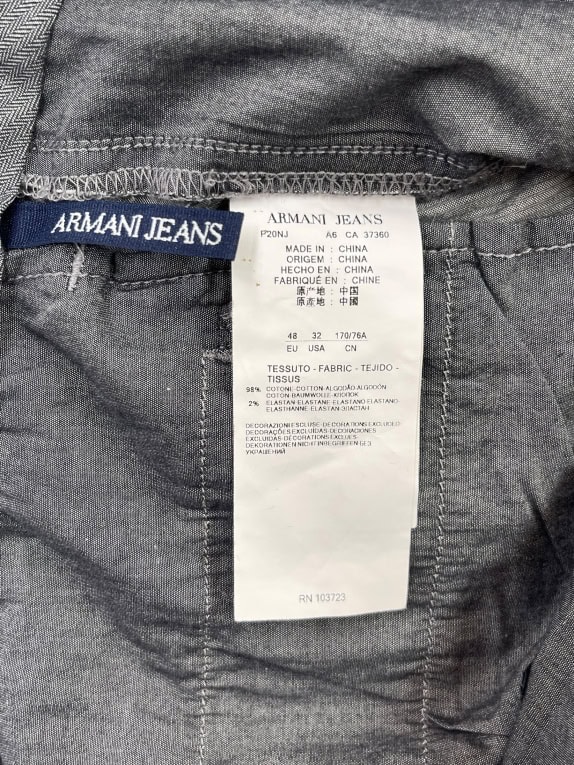 Armani Jeans Παντελόνι Chino Minimal Γκρι Ανδρικό S