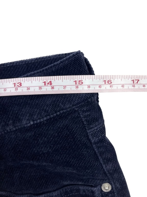 Armani Jeans Pantaloni in velluto a coste con logo vintage blu da donna S