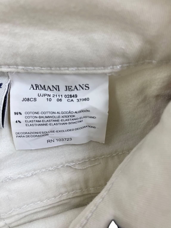 ARMANI JEANS Παντελόνι Vintage Λογότυπο Εκρού Ανδρικό S