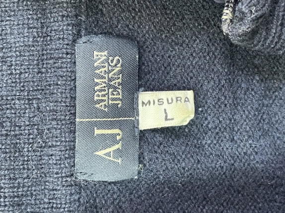 1990s ARMANI JEANS ΠΛΕΚΤΗ ΜΠΛΟΥΖΑ MINIMAL ΜΠΛΕ ΑΝΤΡΙΚΟ PRE OWNED L