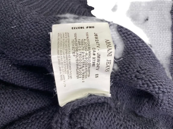 ARMANI JEANS Pullover lavorato a maglia con logo vintage nero da uomo S