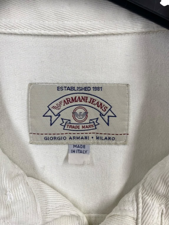 ARMANI JEANS VINTAGE SHIRT LOGO WHITE MEN L