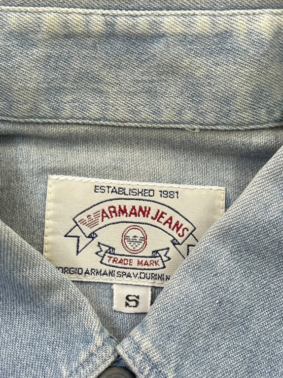 ARMANI JEANS ΠΟΥΚΑΜΙΣΟ WASHED DENIM BLUE ΑΝΤΡΙΚΟ PRE OWNED S