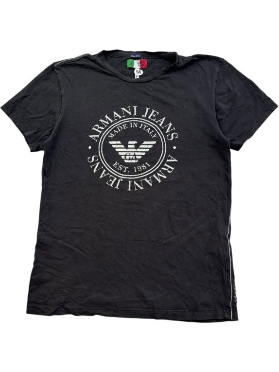ARMANI JEANS T SHIRT GRAFICA NERA UOMO PRE OWNED M