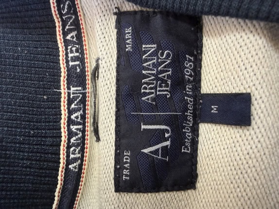 ARMANI JEANS VARSITY JACKET VINTAGE ΜΠΛΕ ΚΟΚΚΙΝΟ ΑΝΤΡΙΚΟ PRE OWNED M