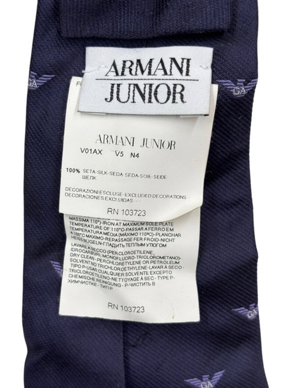 ARMANI JUNIOR TIE CLASSIC NAVY MEN PRE OWNED