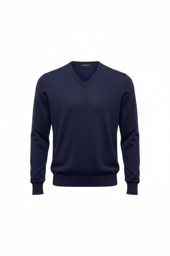 ARMANI ΠΛΕΚΤΟ ΠΟΥΛΟΒΕΡ V NECK MINIMAL NAVY ΑΝΤΡΙΚΟ PRE OWNED M
