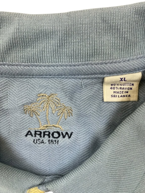 Polo Arrow con motivo floreale Azzurro UNISEX XL