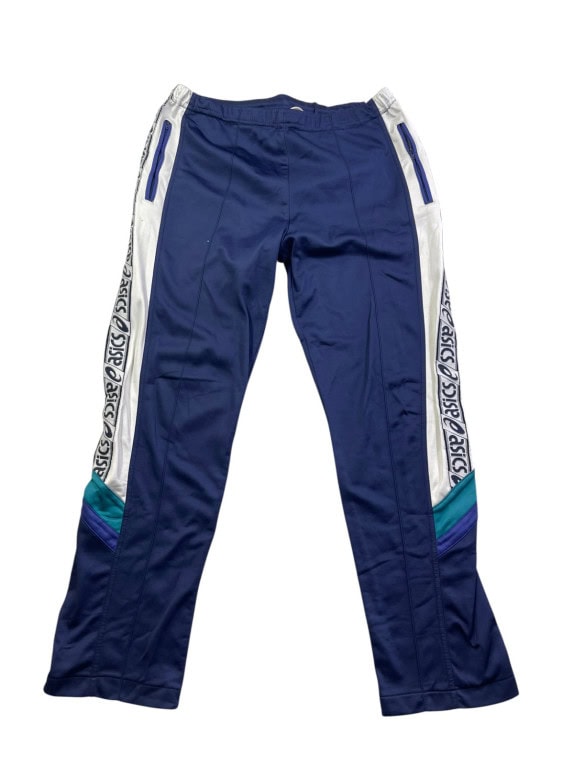 ASICS PANTALONI TUTA RETRO SPORTSWEAR NAVY UNISEX PRE OWNED