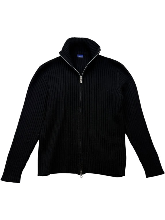 ASICS Πλεκτή Ζακέτα Rib Knit Full-Zip Minimal Μαύρο Unisex Small