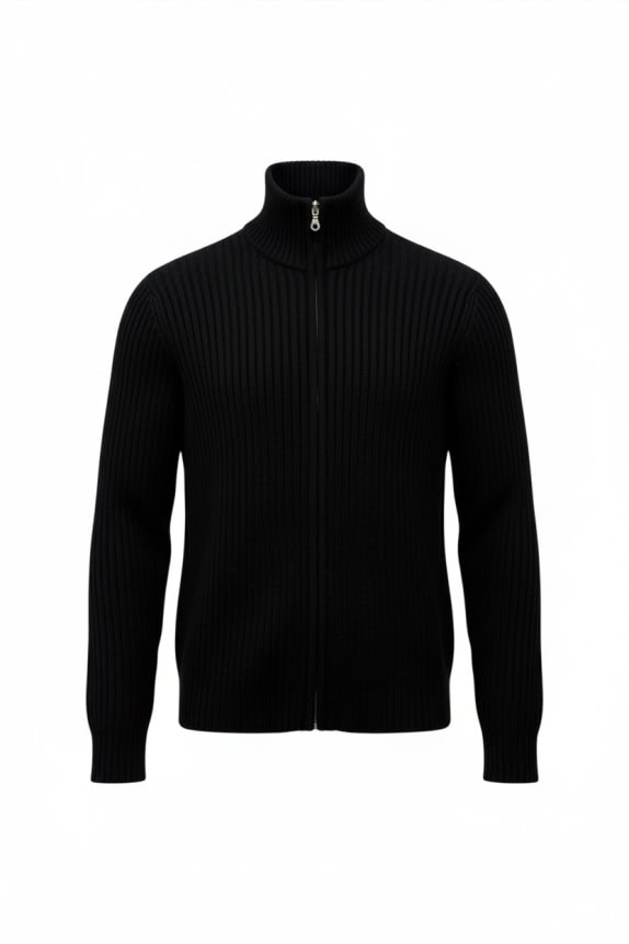 ASICS Πλεκτή Ζακέτα Rib Knit Full-Zip Minimal Μαύρο Unisex Small