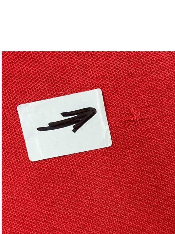 ASICS polo vintage con logo ricamato rosso da uomo L