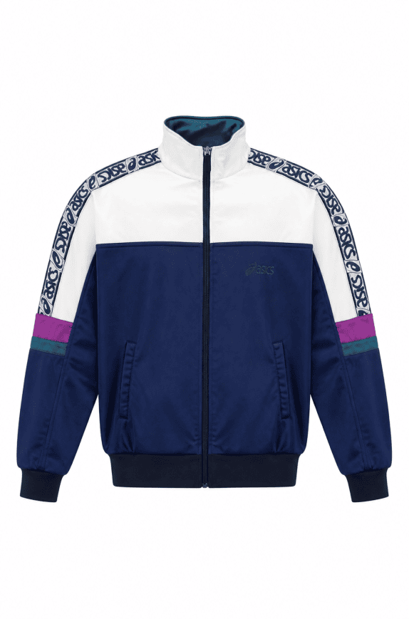 ASICS TRACK JACKET RETRO NAVY UOMO PRE OWNED S