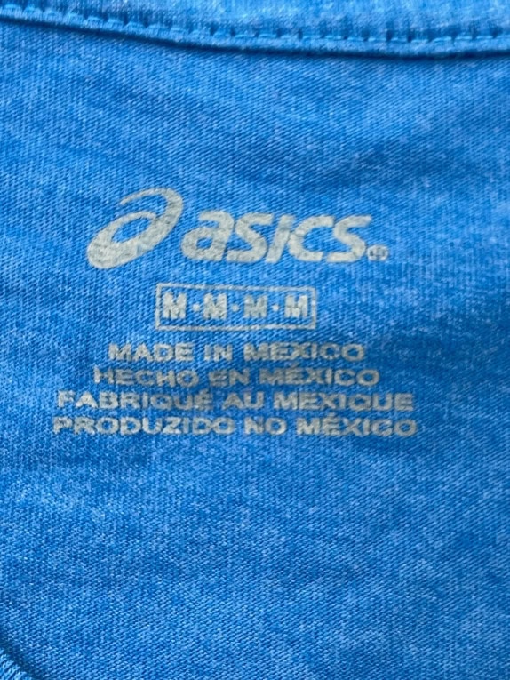 ASICS V NECK T SHIRT SPORTSWEAR GRAPHIC ΜΠΛΕ ΓΥΝΑΙΚΕΙΟ PRE OWNED