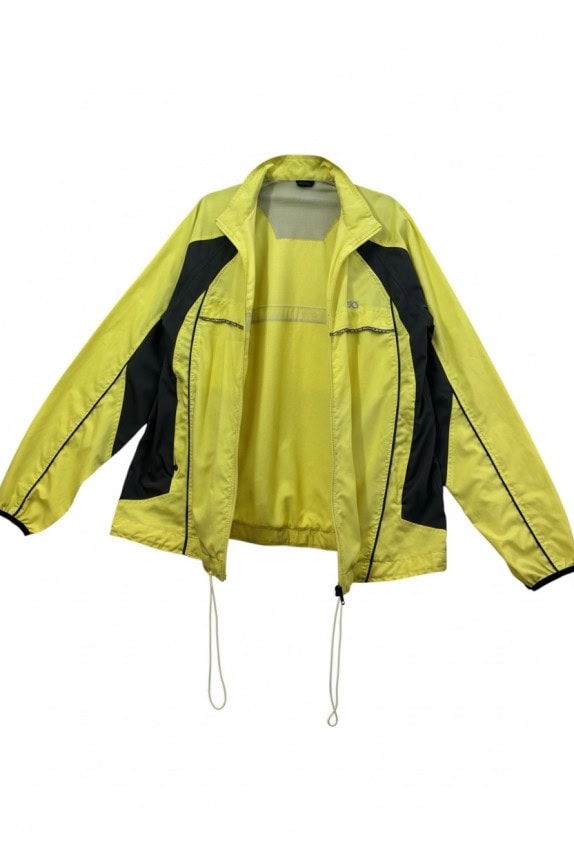 ASICS WINDBREAKER SPORTSWEAR LIME NERO UNISEX PRE OWNED M