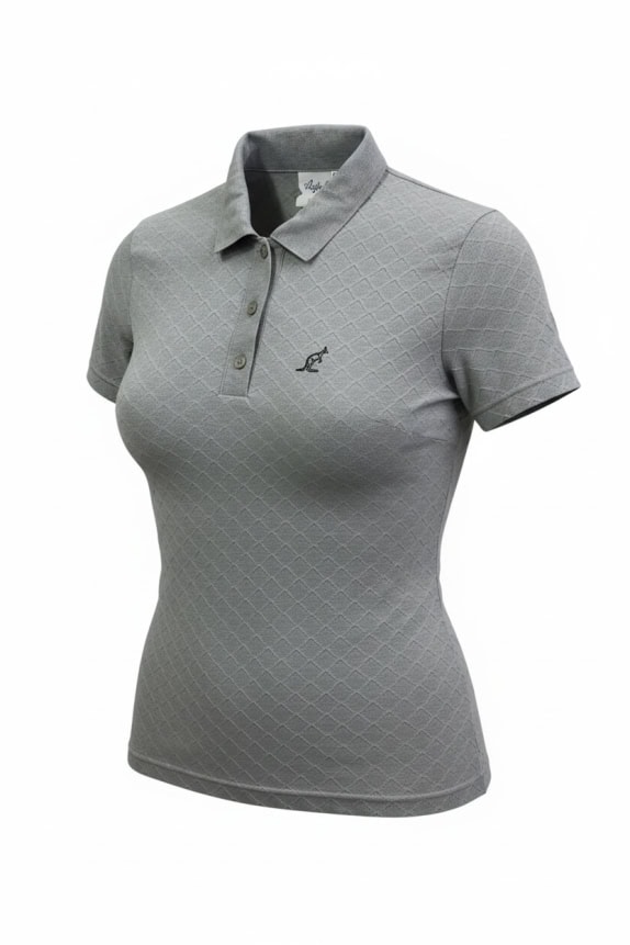 AUSTRALIAN POLO SHIRT VINTAGE WITH EMBROIDERED LOGO GREY WOMEN'S M
