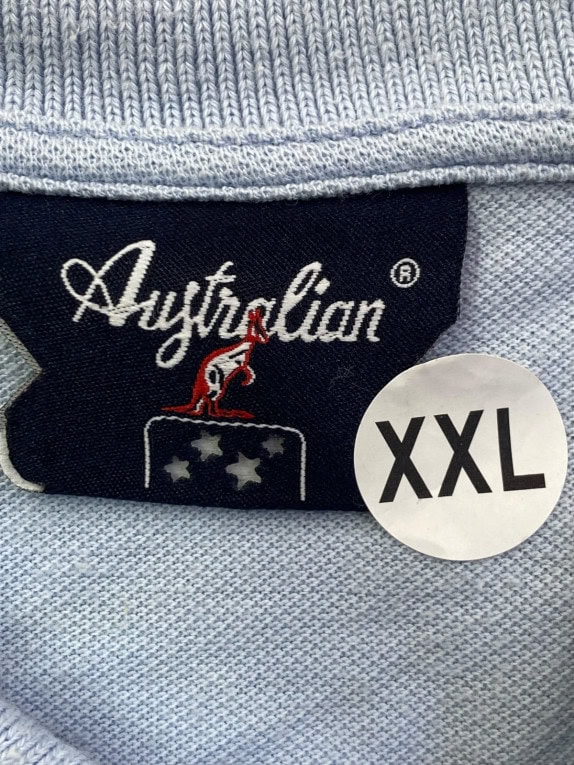 AUSTRALIAN POLO SHIRT CLASSIC LIGHT BLUE MENS PRE OWNED XXL