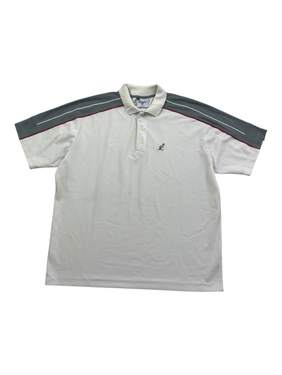 AUSTRALIAN POLO T-SHIRT VINTAGE KANGAROO LOGO WHITE MEN XXL
