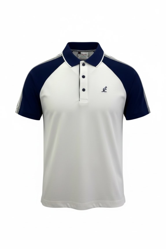 AUSTRALIAN POLO T-SHIRT LOGO VINTAGE BIANCO/BLU UOMO XL