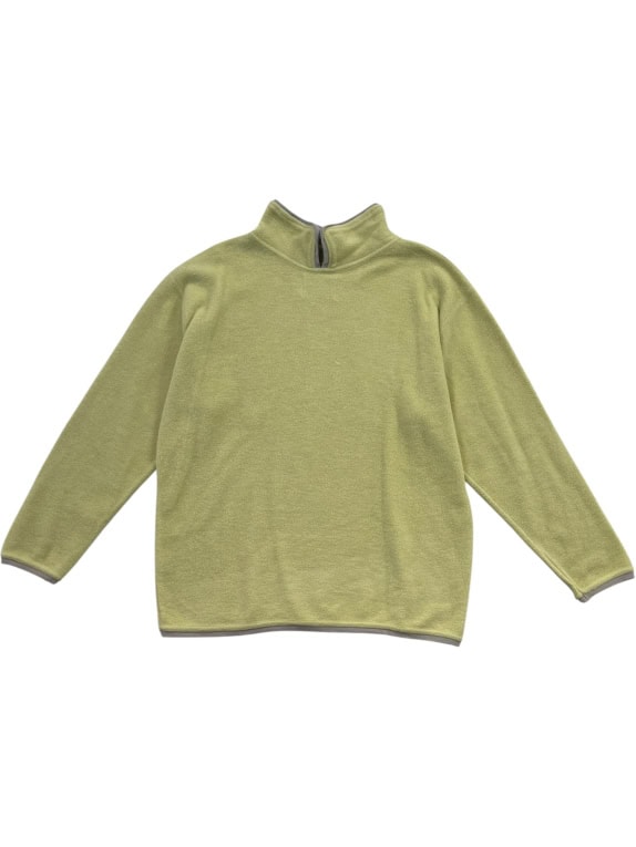 Autocar Knit Sweater Half Zip Light Green Unisex L
