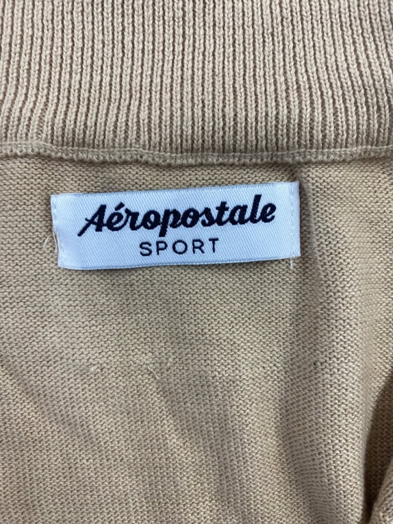 Aéropostale Sport Ανδρικό Μπεζ Πλεκτό με Μισό Φερμουάρ Μέγεθος 3XL