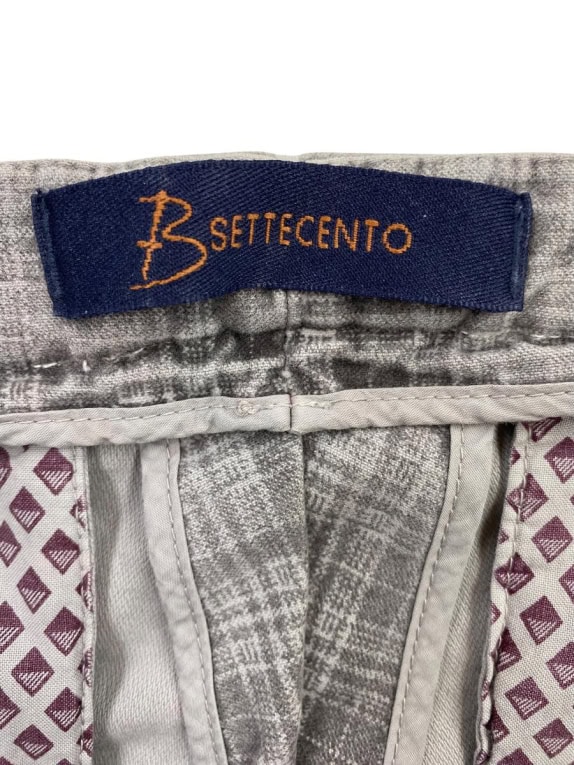 B SETTECENTO Παντελόνι Καρό Vintage Γκρι Ανδρικό S