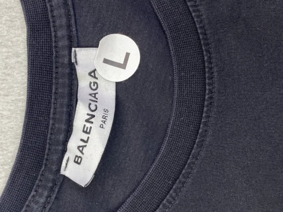 BALENCIAGA ΓΚΡΙ ΓΡΑΦΙΚΟ TEE ΜΑΥΡΟ ΑΝΤΡΙΚΟ PRE OWNED L