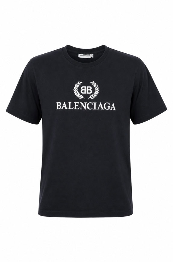 BALENCIAGA ΓΚΡΙ ΓΡΑΦΙΚΟ TEE ΜΑΥΡΟ ΑΝΤΡΙΚΟ PRE OWNED L