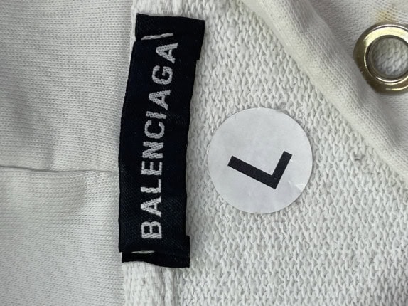 BALENCIAGA HOODIE MINIMAL OFF WHITE UNISEX PRE OWNED L
